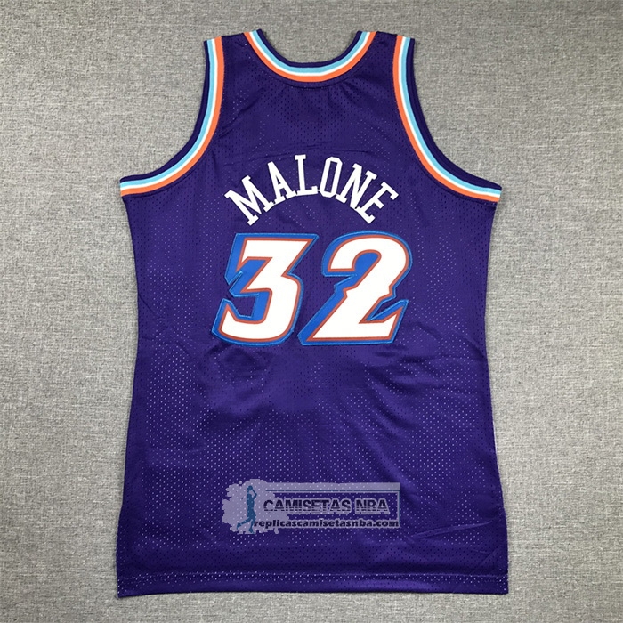 Camiseta Nino Utah Jazz Karl Malone NO 32 Mitchell & Ness 1996-97 Violeta